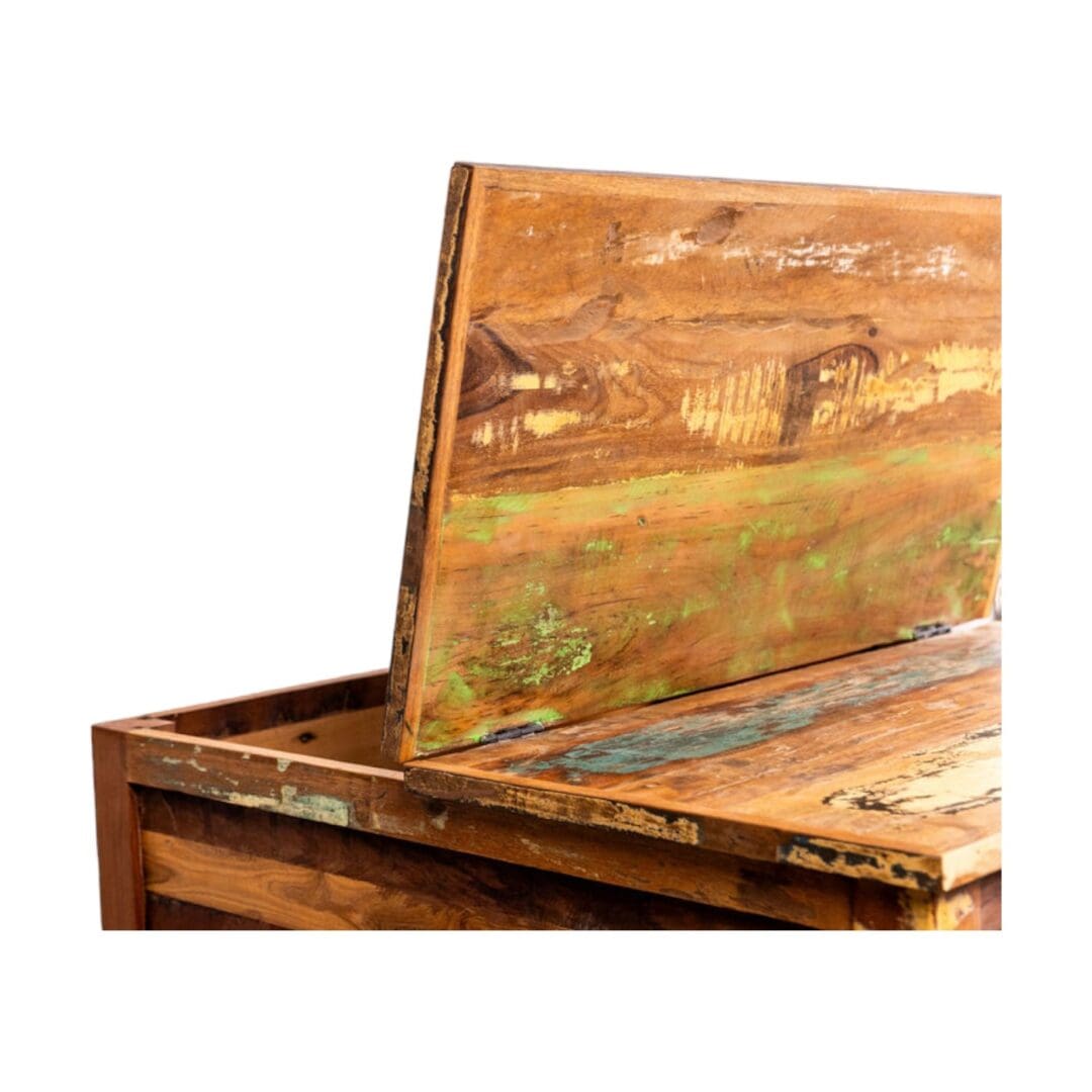 Reclaimed Wood Coffee Table with Hidden Trunk image 3