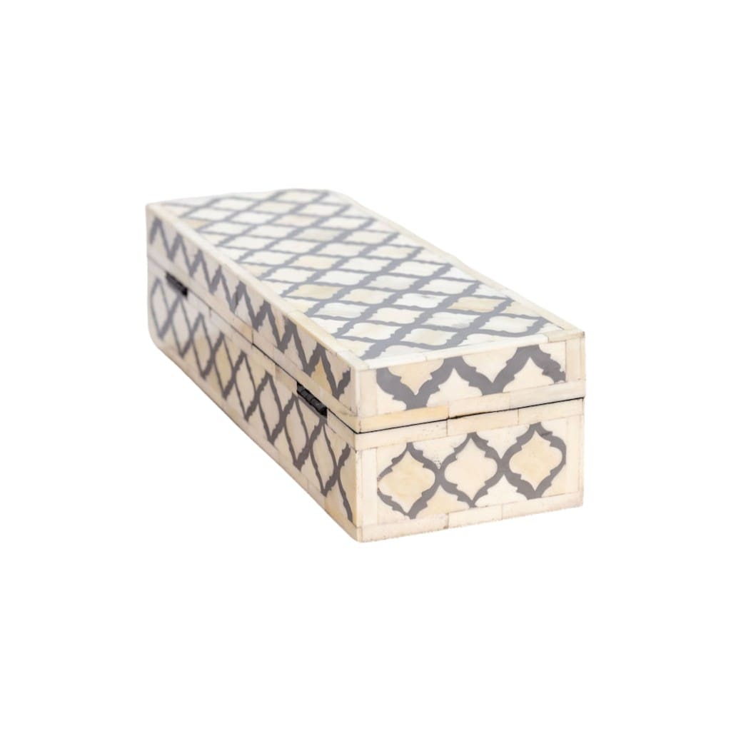 Long Rectangle Box Gray and White Inlay image 7