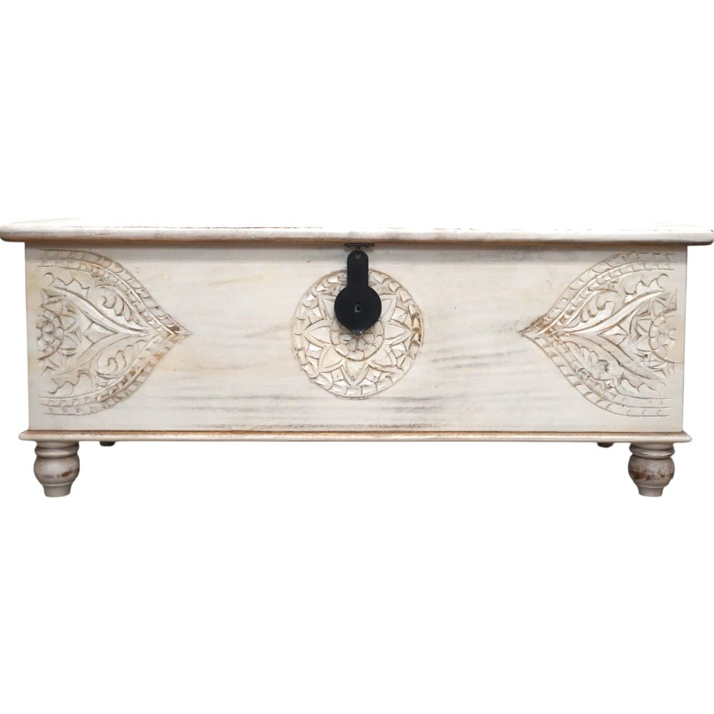 White Trunk Hand-carved Unique Storage Solution image 1