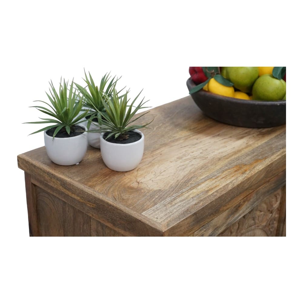 Hand-crafted Natural Mango Wood Sideboard image 6