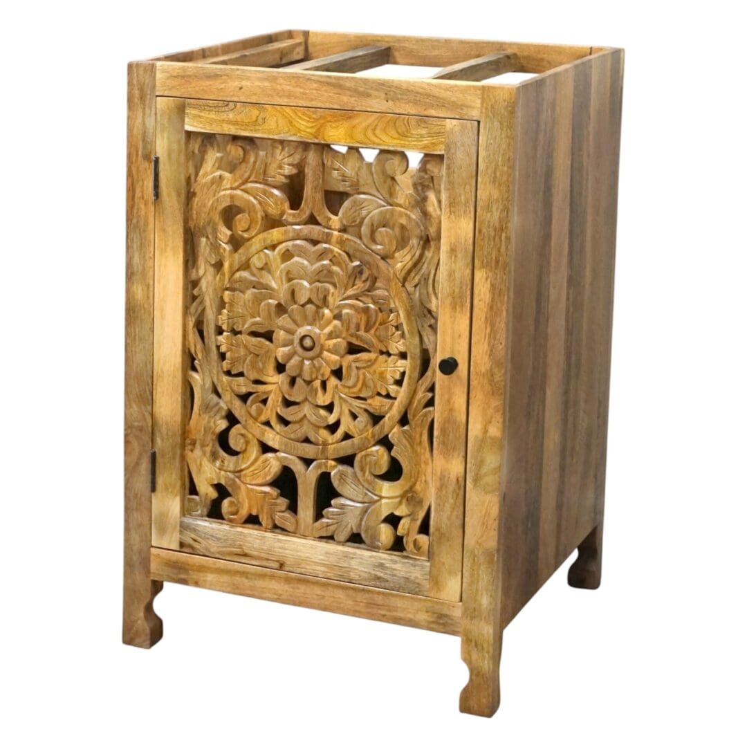 Hand-carved 24" Vanity Stunning Natural Wood - Vanity Base Only image