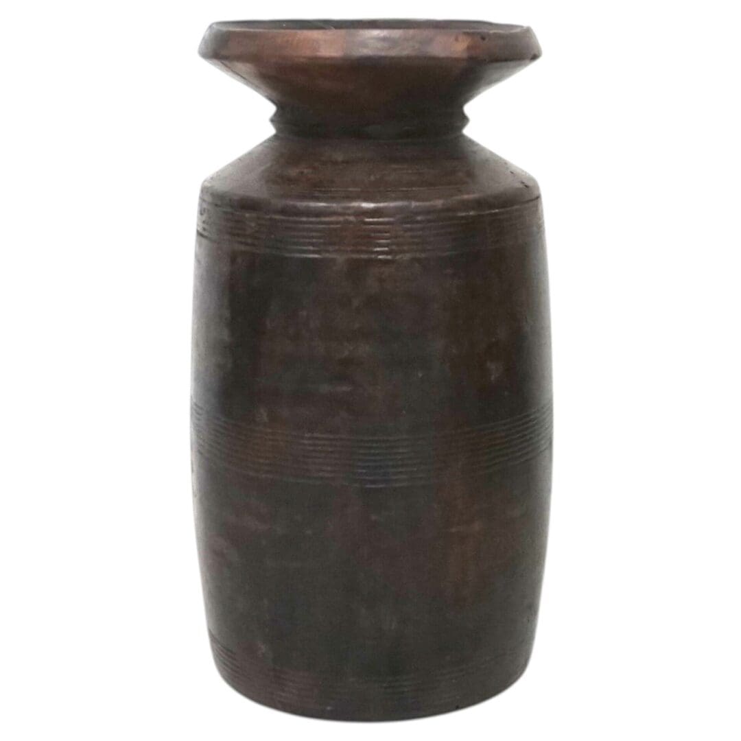 Vintage Acacia Wood Vase Rustic Decor image 2