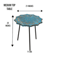 Mango Wood Blue Mandala Accent Table 3 Sizes image 6