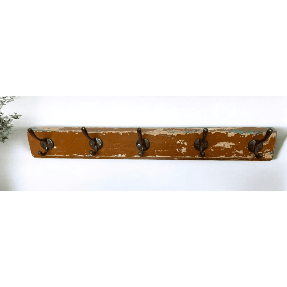 5-Hook Coat Rack Reclaimed Wood image 3