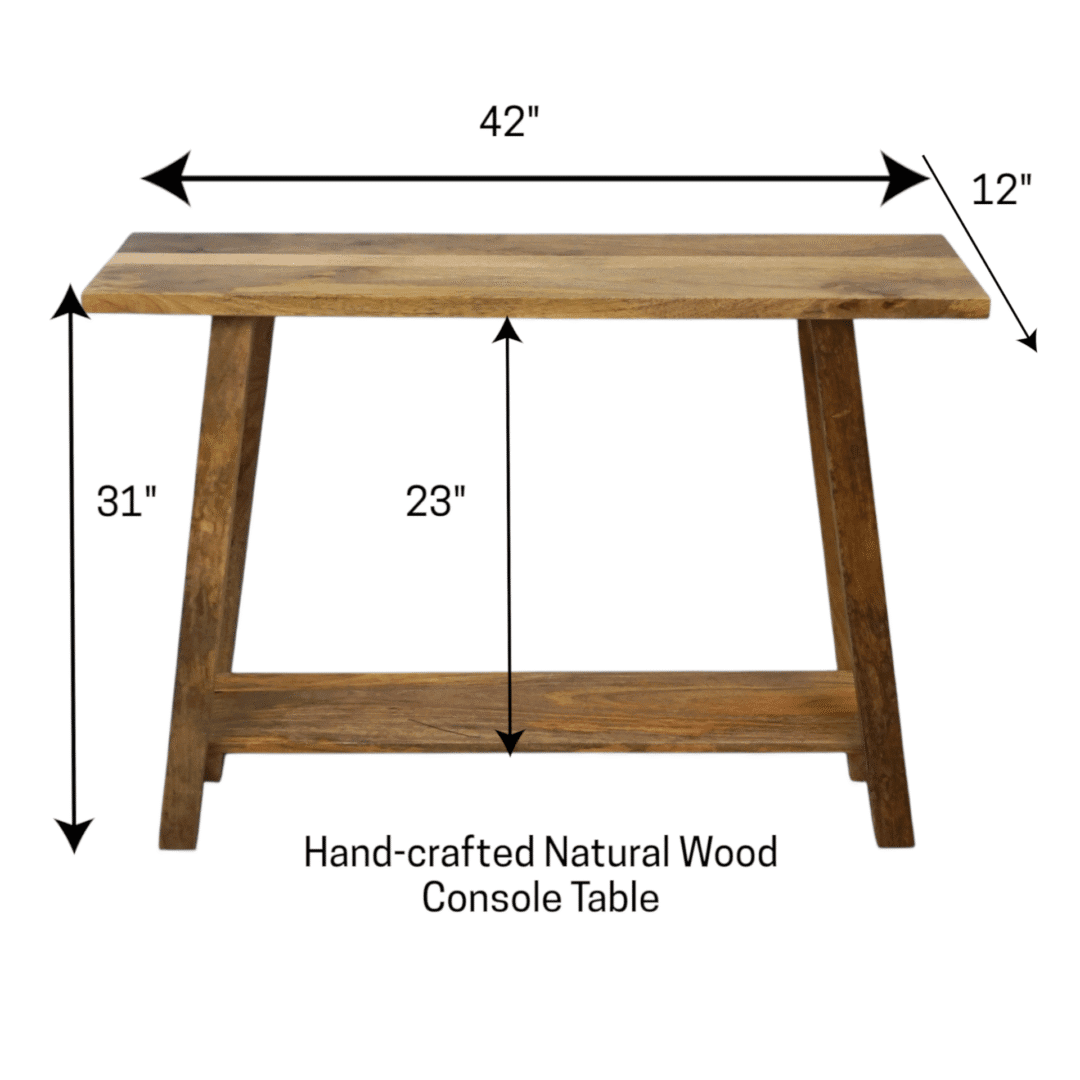 Rustic Natural Mango Wood Console Table image 8