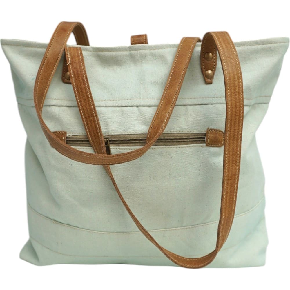 Cotton Canvas Light Blue Tote Bag image 3