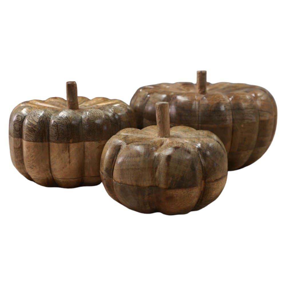 Hand-crafted Fall Pumpkins Natural Wood image 7