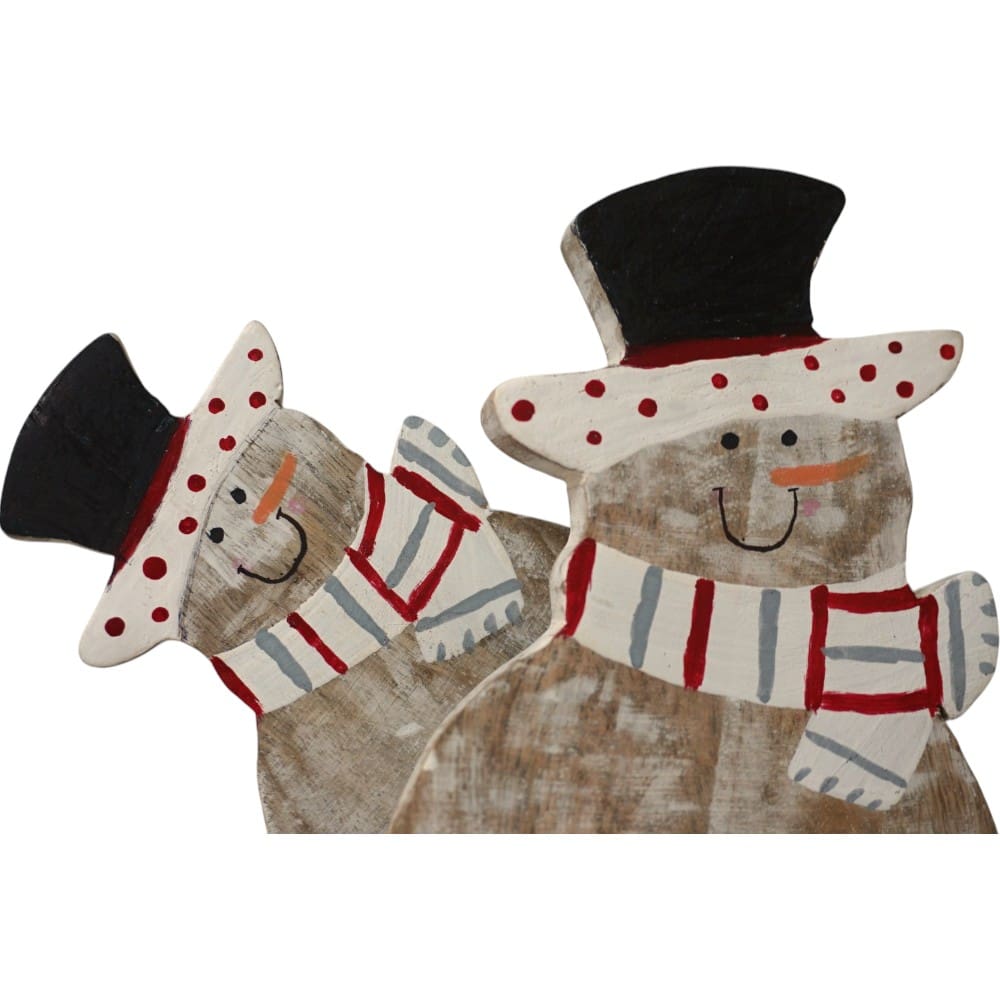 Hand-crafted Set of Two Wooden Snowmen BUY 1 GET 1 FREE image 7