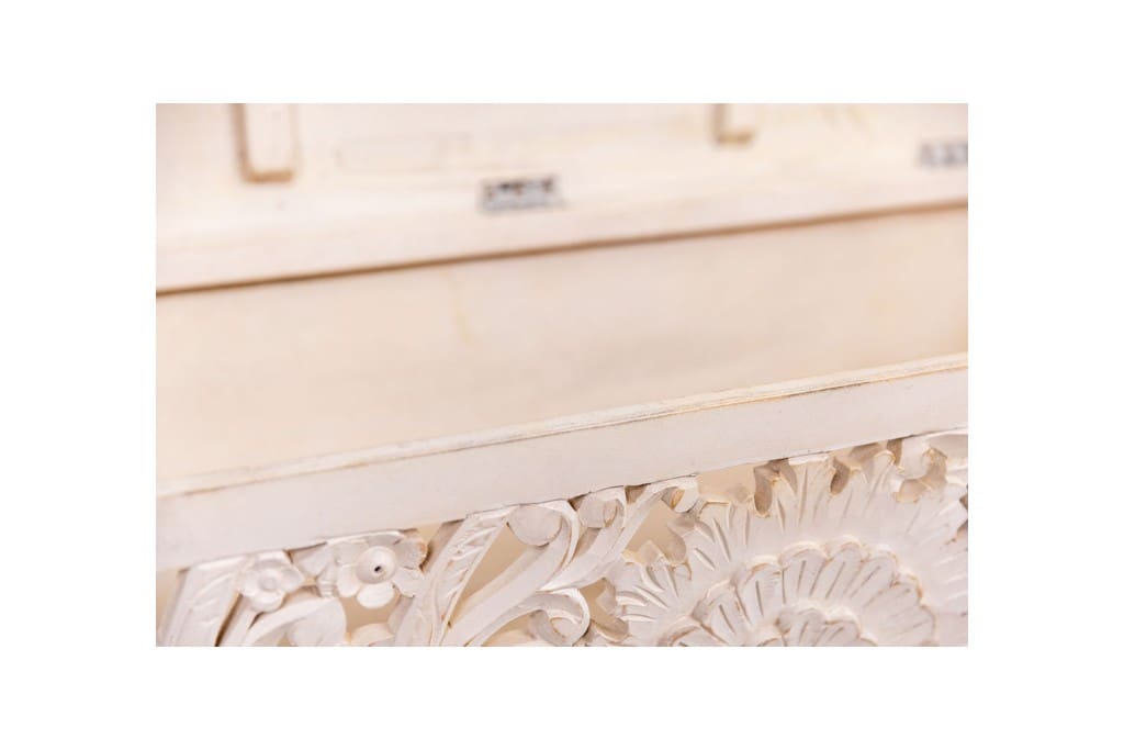 Hand-carved Mandala Cut-Out Bench Trunk image 8