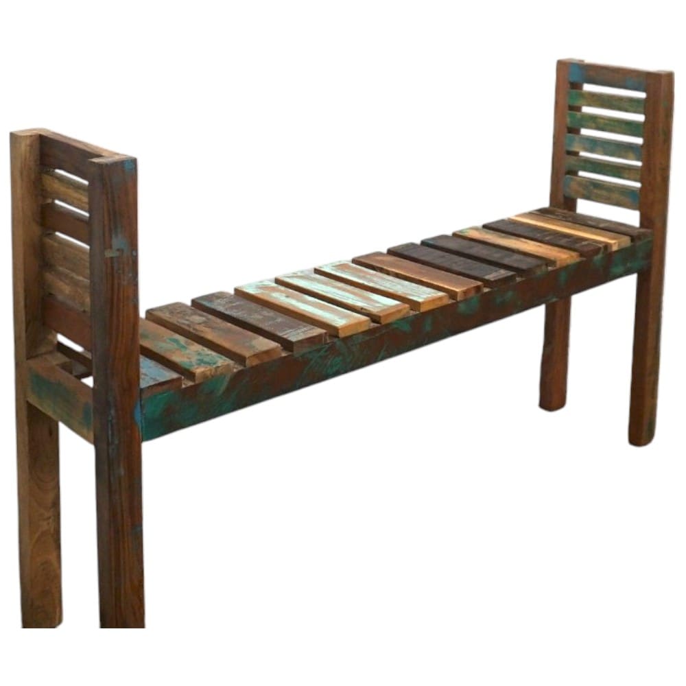 Hand-Crafted Backless Reclaimed Wood Bench image 9