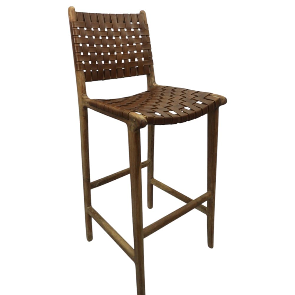 High Top Chairs Hand-crafted Solid Wood and Leather image 2