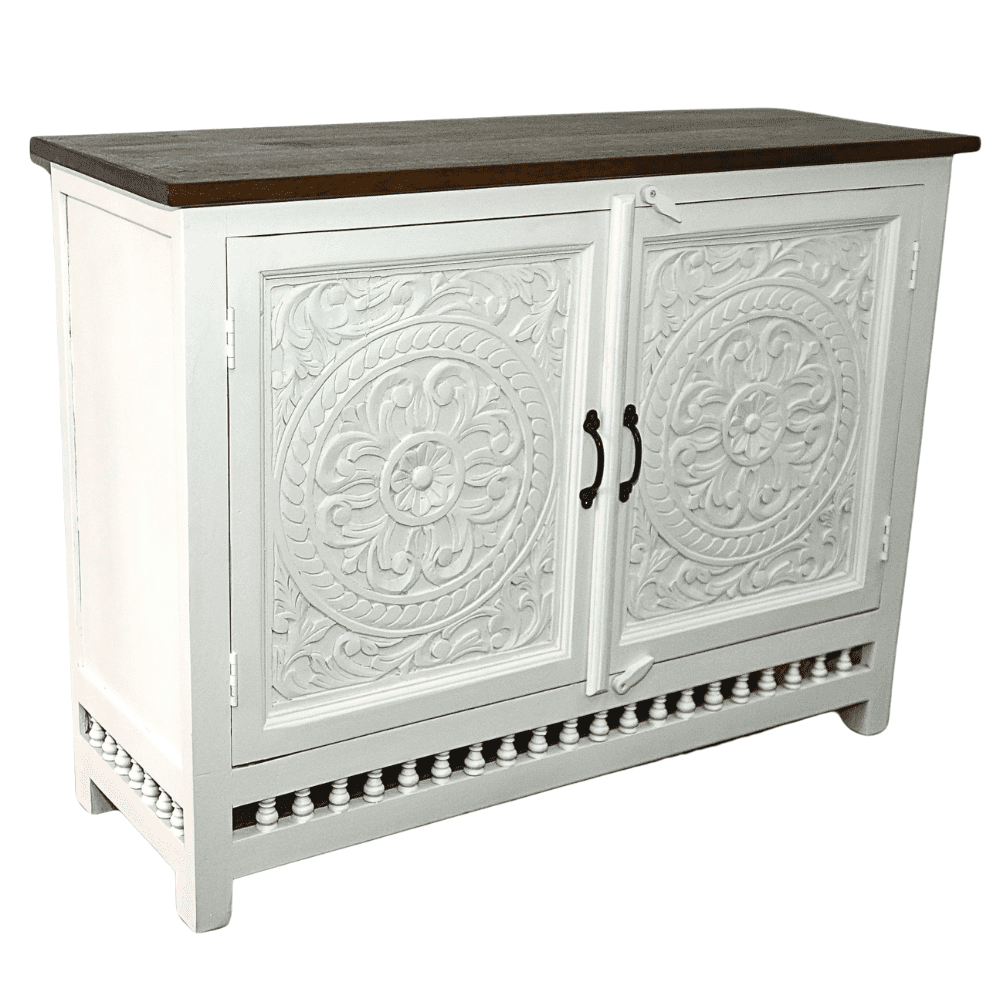 Hand-crafted Sideboard in White - Solid Wood image 2