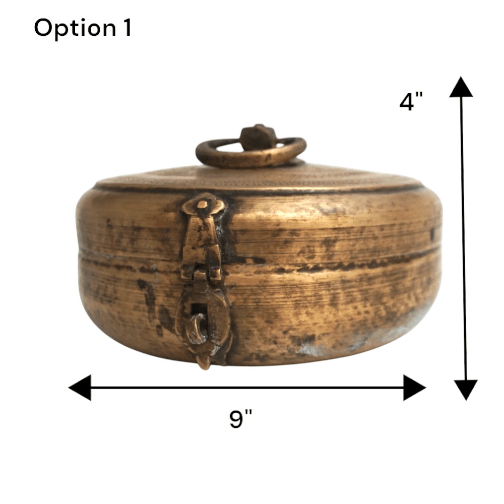 Vintage Brass Katordan Chapati Warmer Box image 4