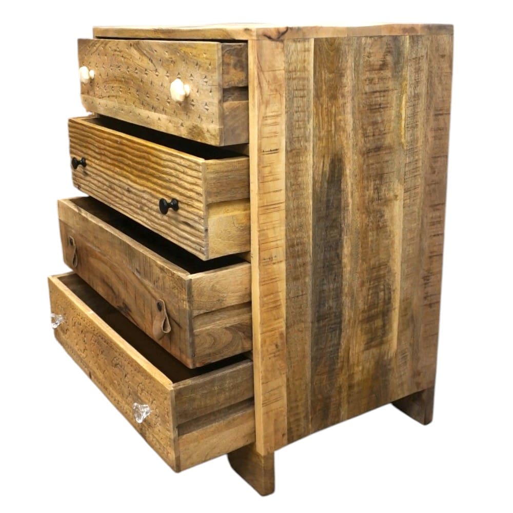 Hand-crafted 4-Drawer Dresser with Hand-Carved Drawers image 5