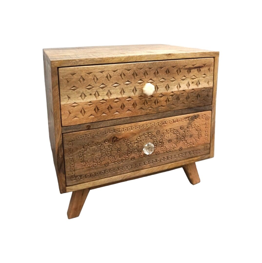 Unique Nightstand Side Table with Drawers image 5
