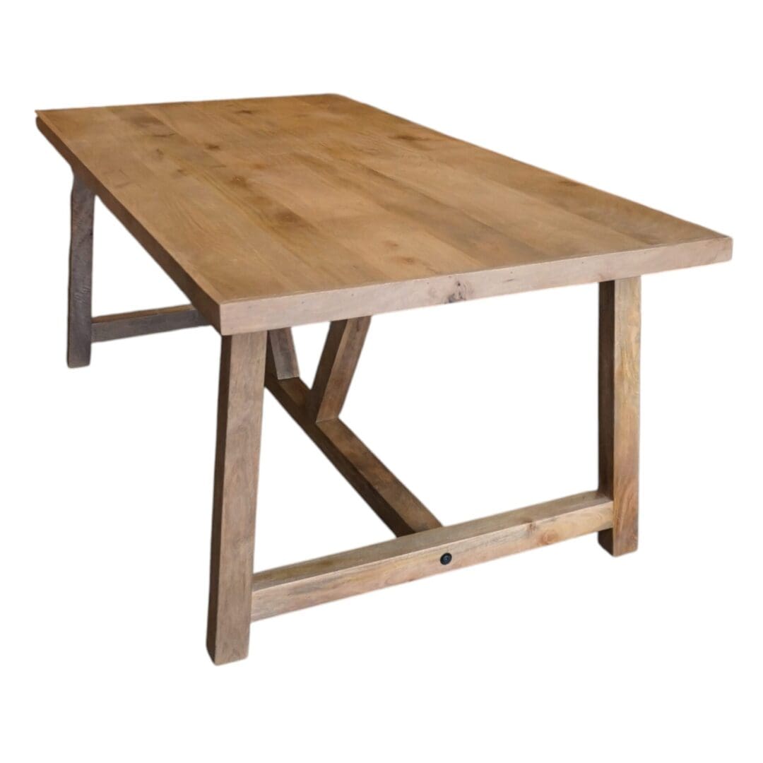 Large Dining Table Rustic Farmhouse Style Natural Wood image 6