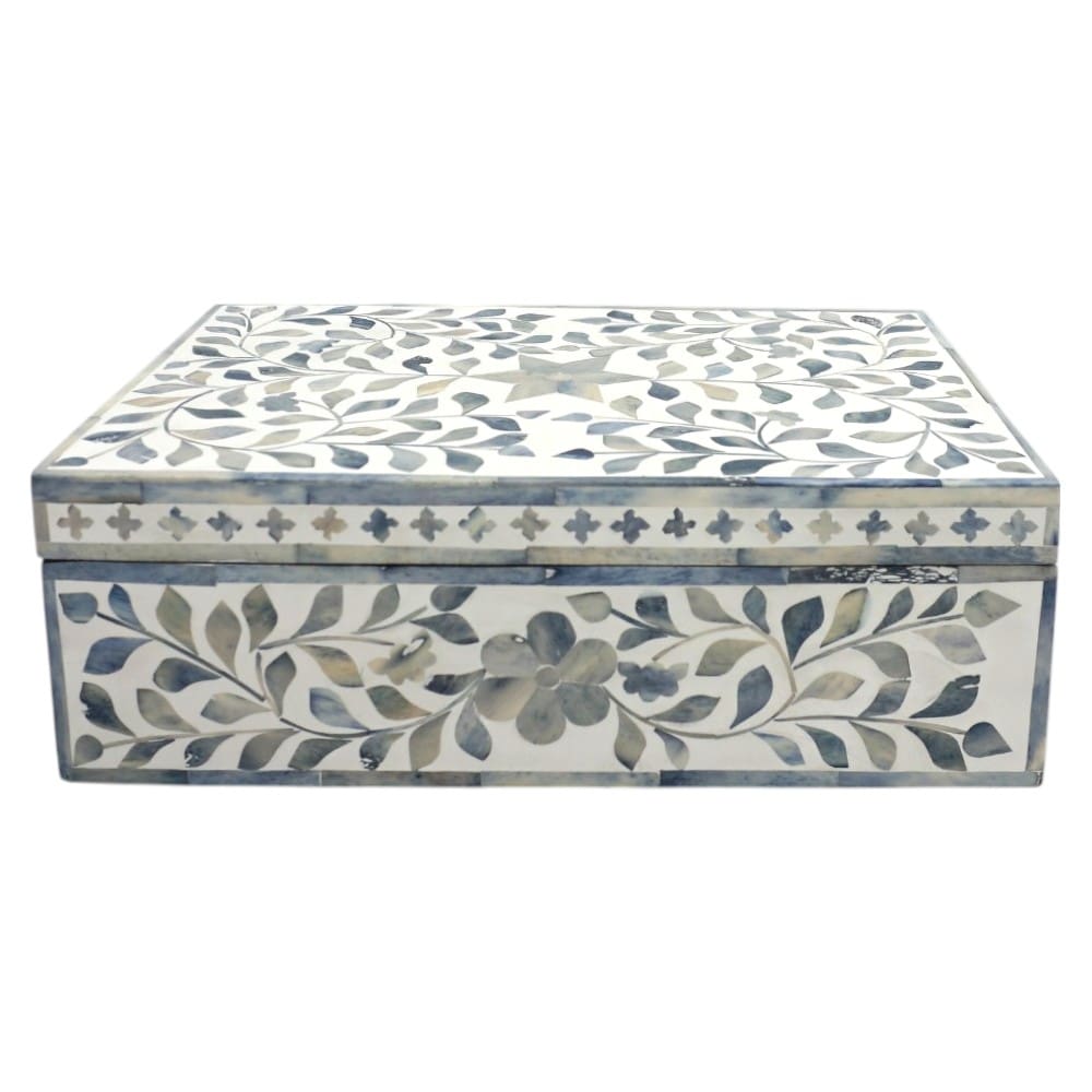 Large Blue and White Inlay Box image 1