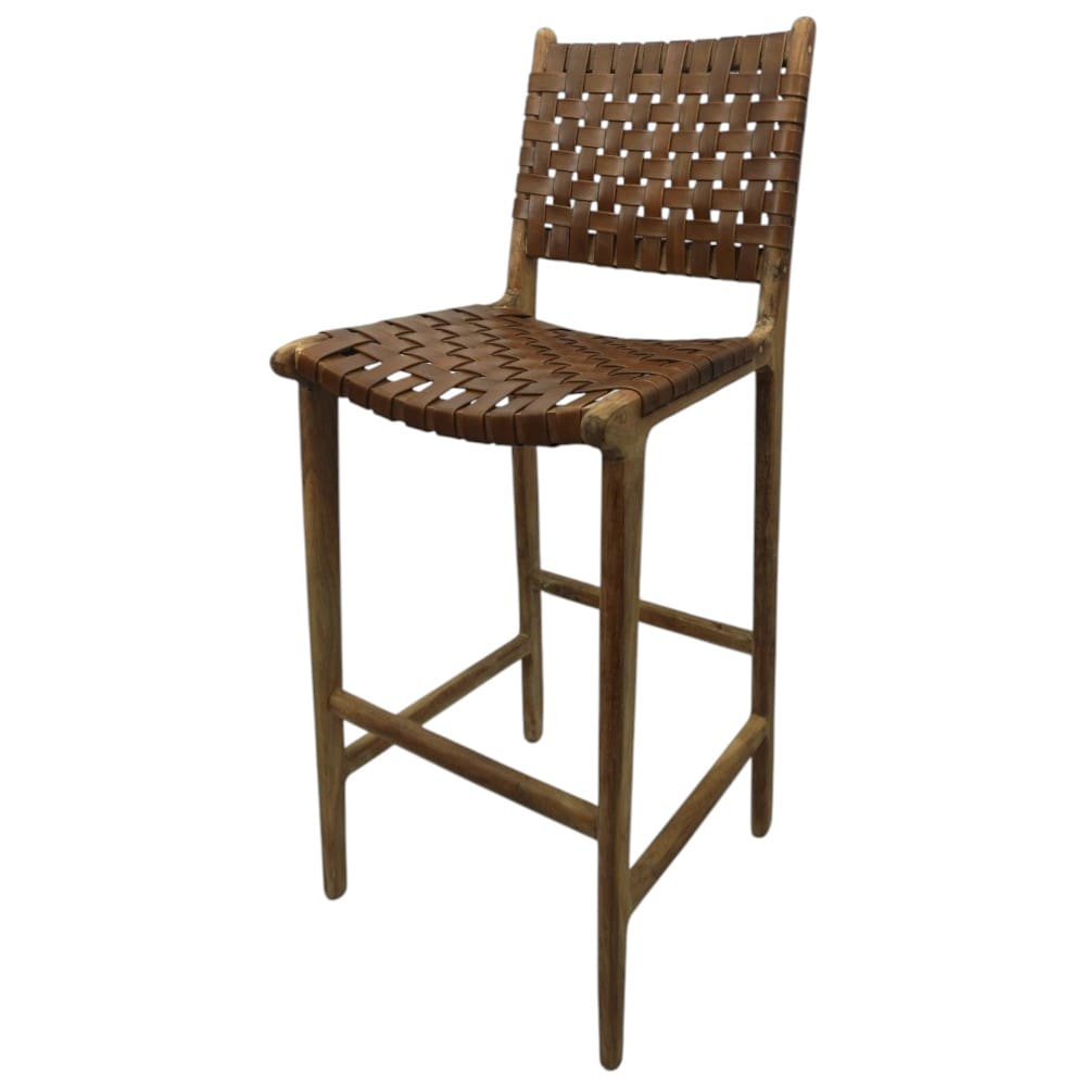 High Top Chairs Hand-crafted Solid Wood and Leather image 9