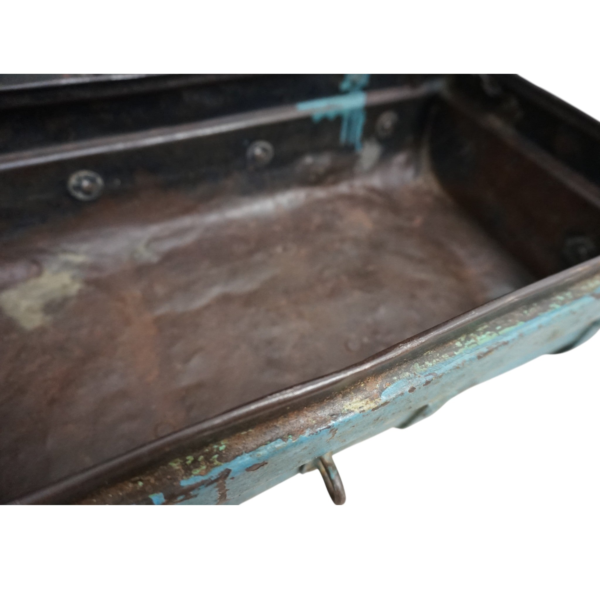 Vintage Metal Travel Trunk | Rustic Storage | Unique Gift