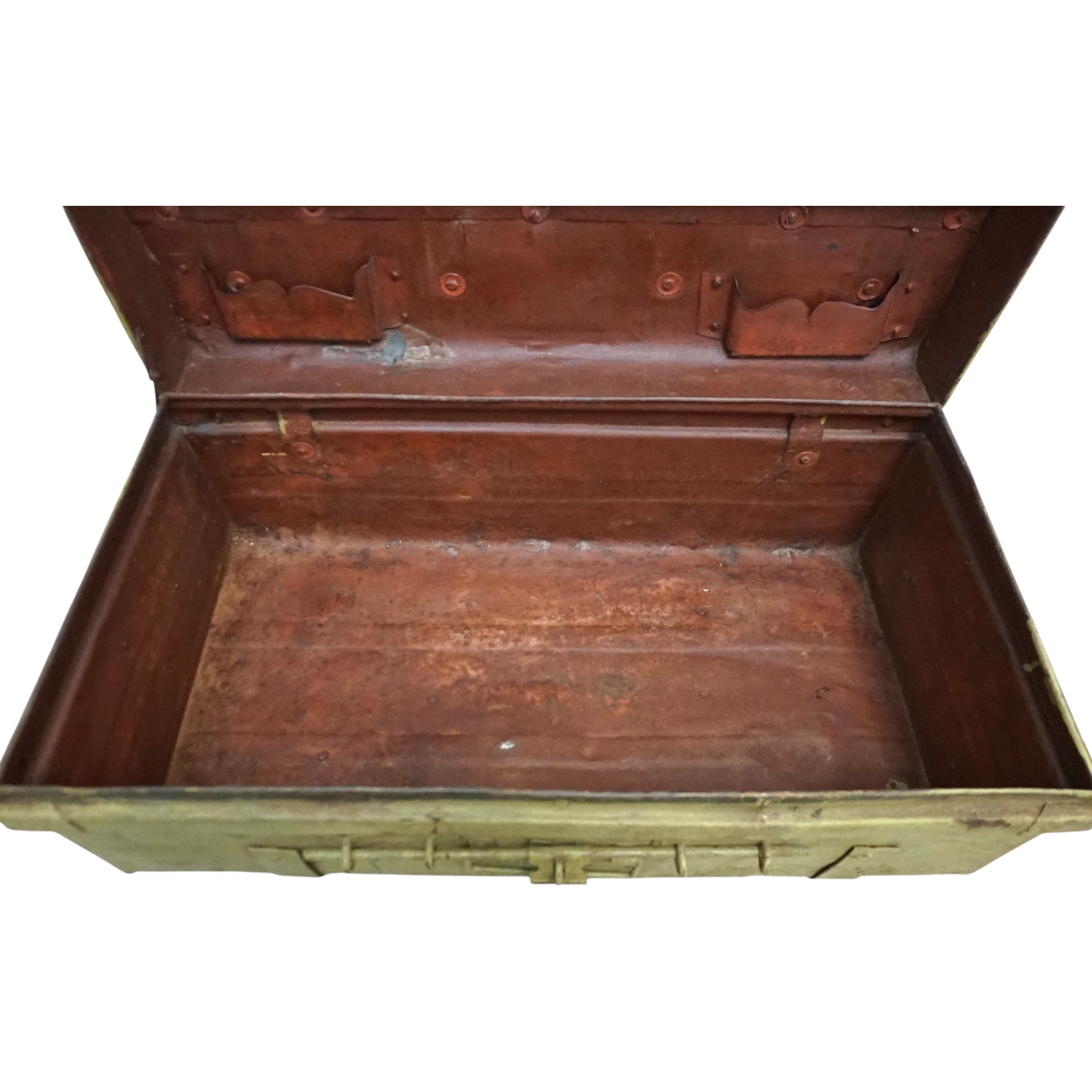 Vintage Metal Travel Trunk | Early 20th Century Indian Railway Case