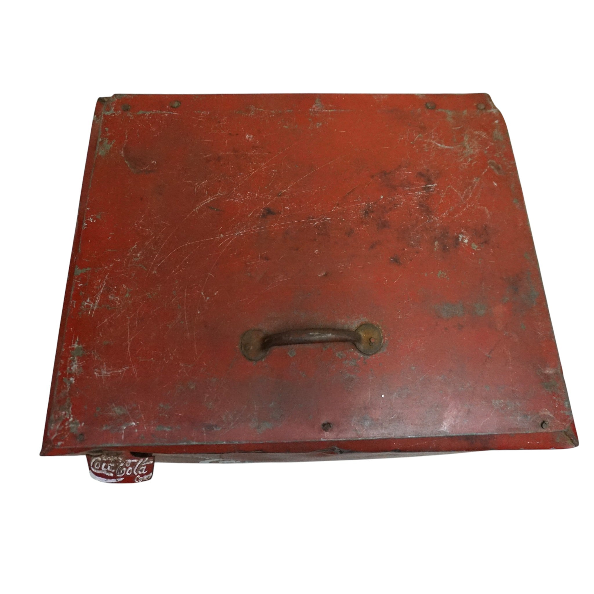Vintage Coca-Cola Metal Cooler | Original Bottle Opener & Distressed Patina