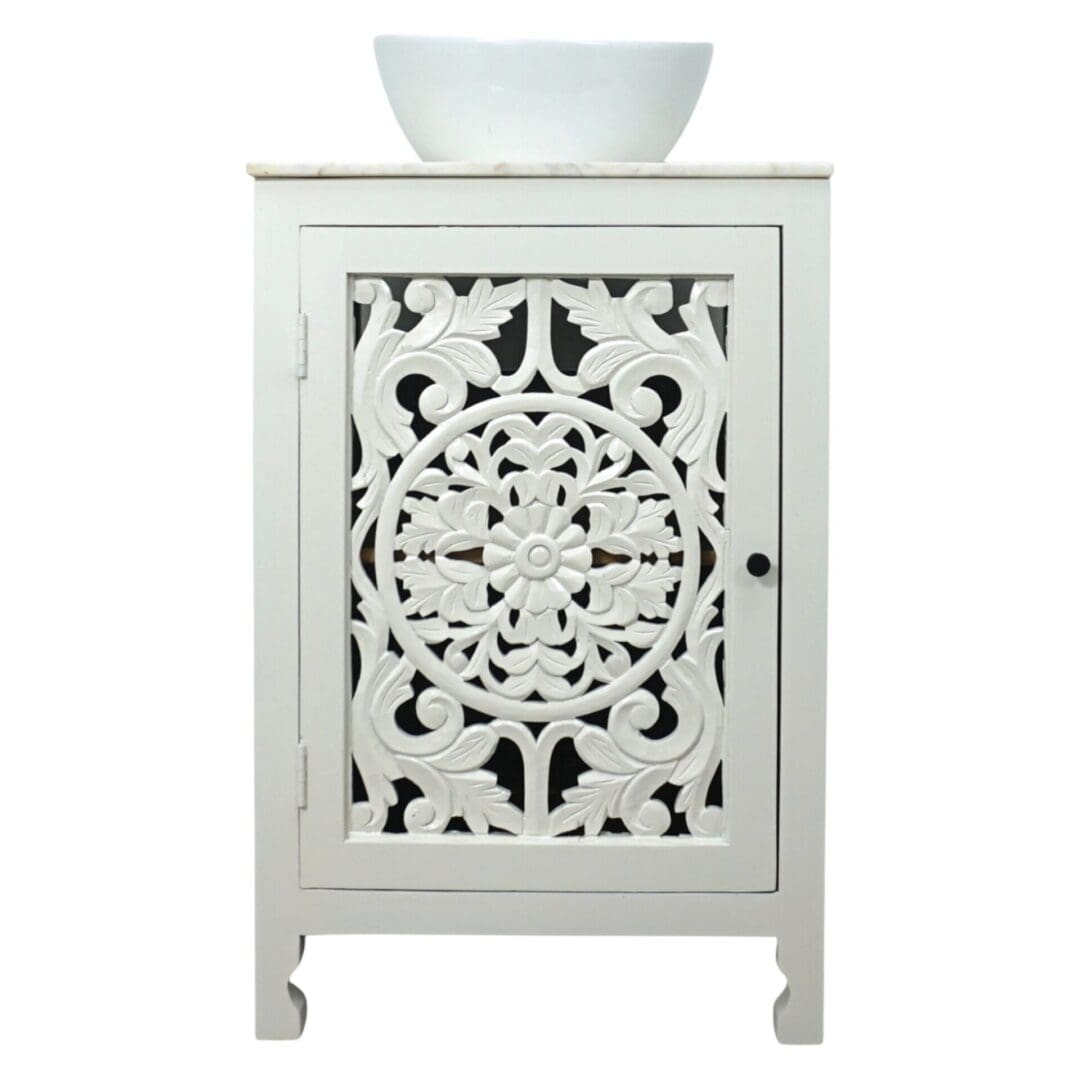 Hand-crafted White 24" Solid Wood Vanity image 1