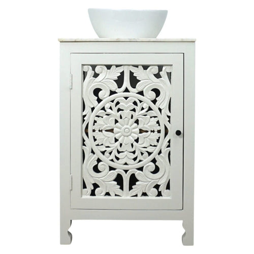 Hand-crafted White 24" Solid Wood Vanity image 1
