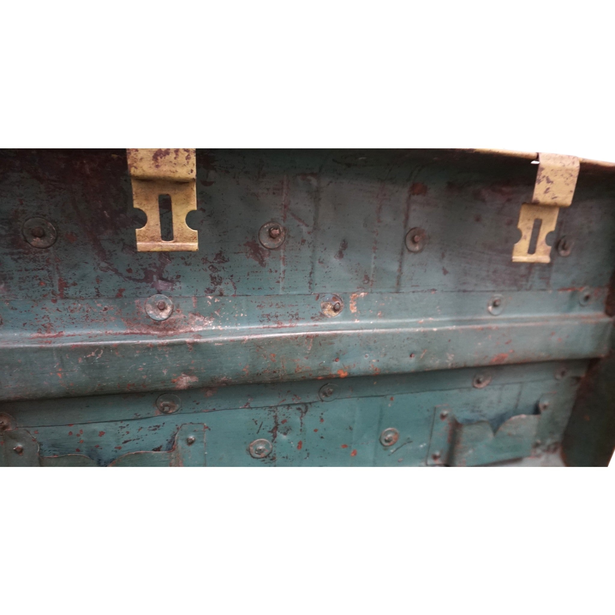 Vintage Metal Travel Trunk | Rustic Storage