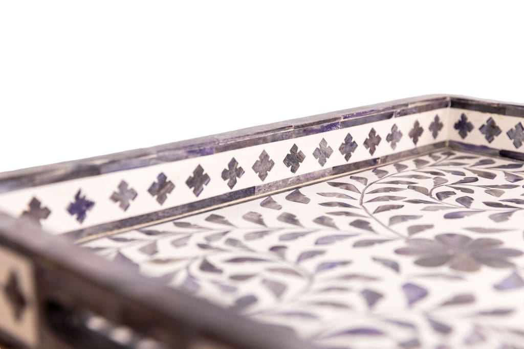 Gray and White Decorative Tray image 4