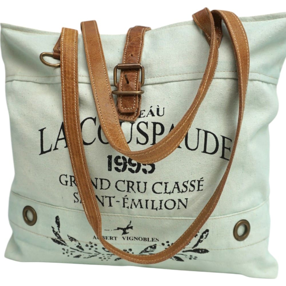 Cotton Canvas Light Blue Tote Bag image 5