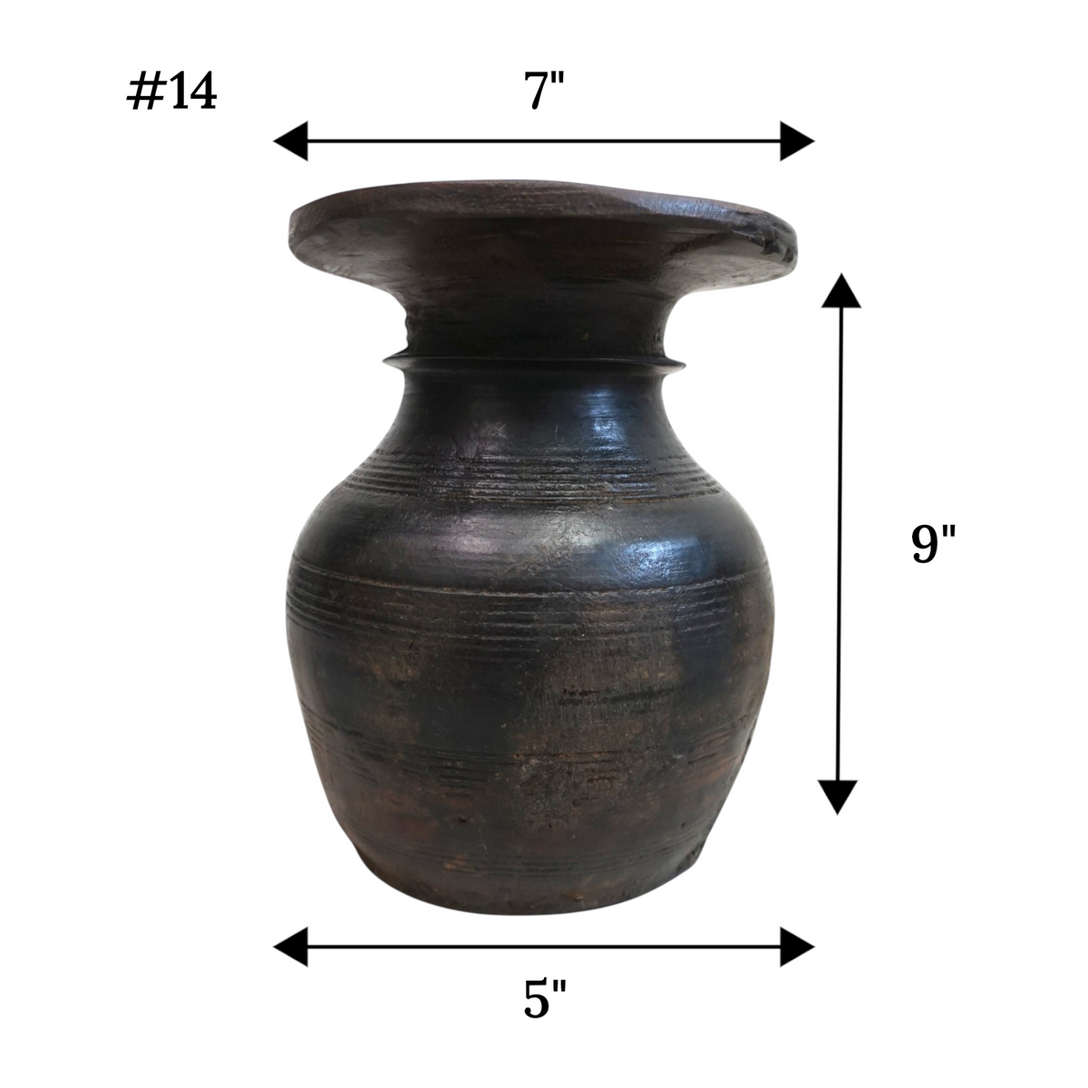 Vintage Acacia Wood Vase | Rustic Dried Flower & Boho Home Decor | Unique Pieces