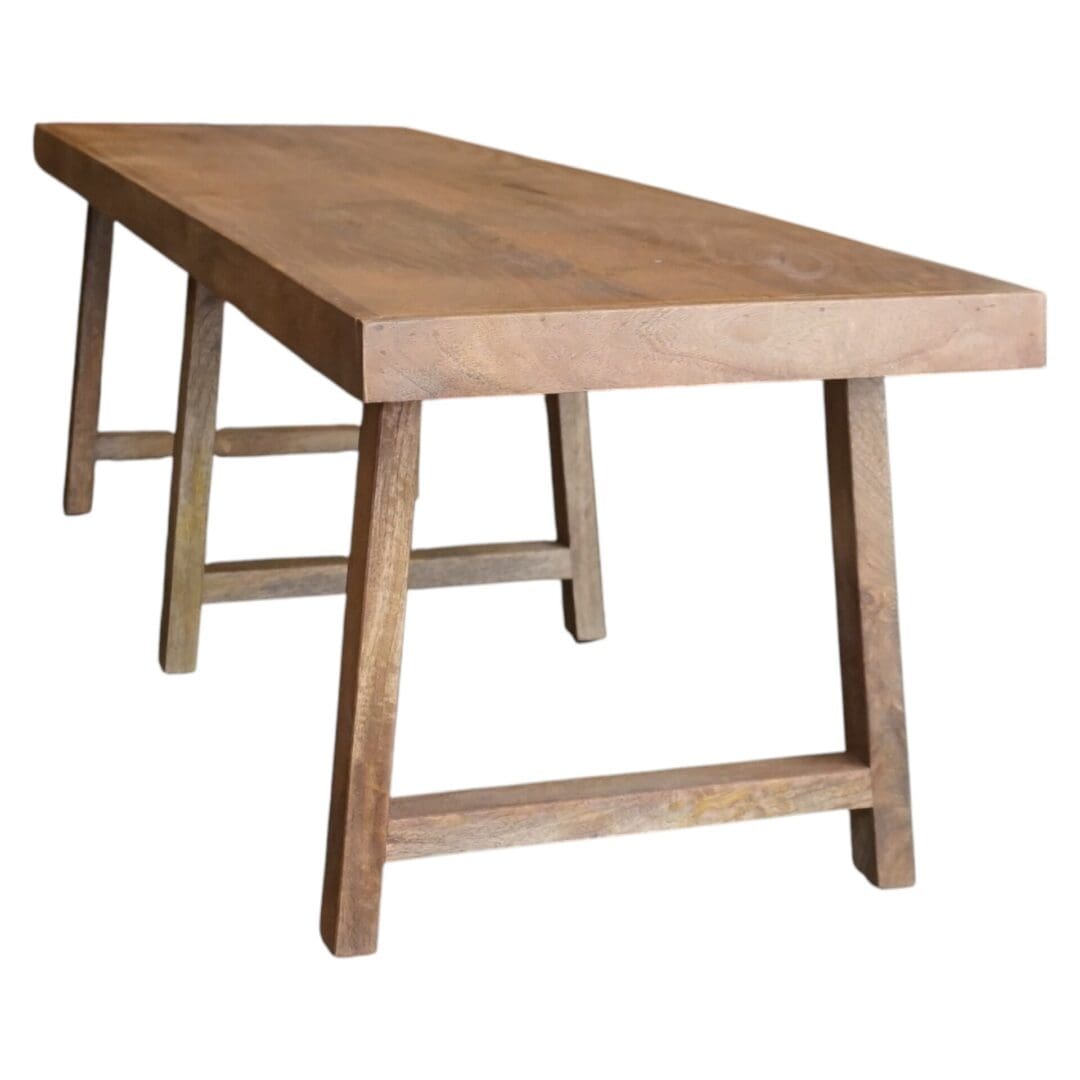 Rustic Dining Table Bench Natural Wood image 3