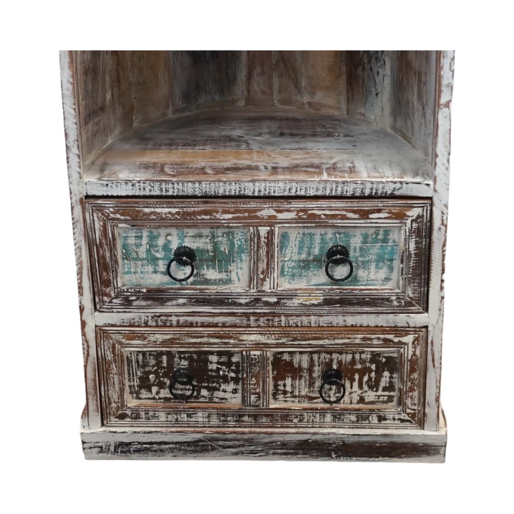 Whitewashed Boat Bookcase with Drawers Hand-crafted image 10