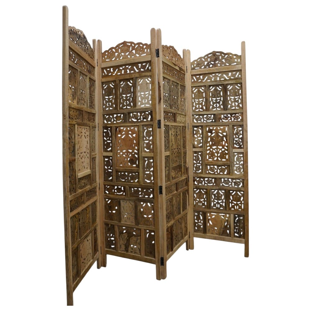 Hand-Crafted Wood Screen Room Divider image 5