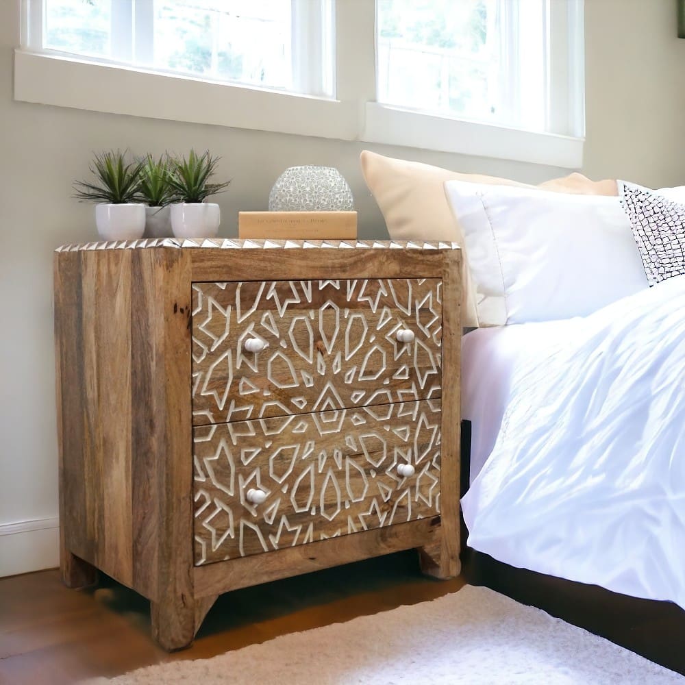 Geometric Nightstand Hand-crafted image 0