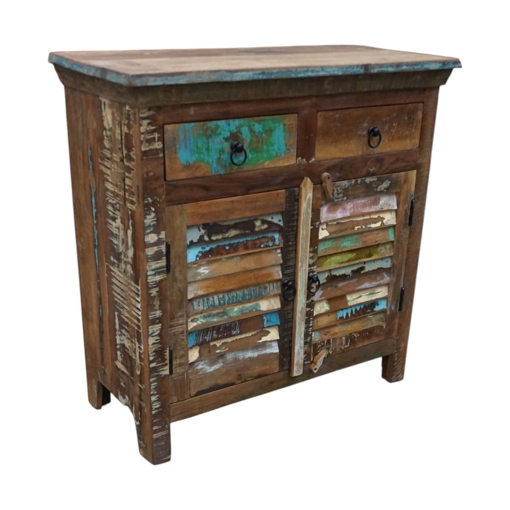 Reclaimed Wood Buffet Cabinet with Louvre Doors image 3