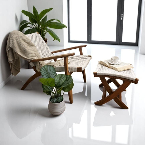 Hand-crafted Chair with Matching Footrest image 0