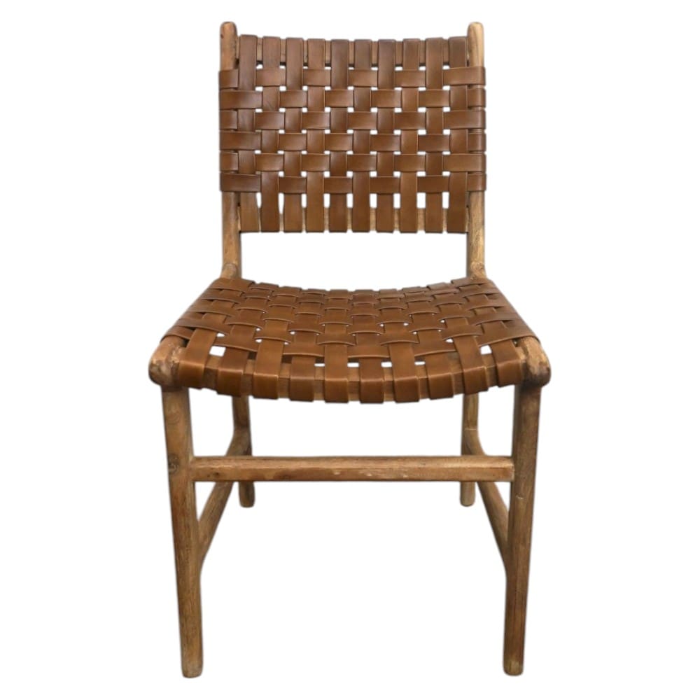 Pair of Chairs Solid Wood and Leather Hand-Crafted image 6