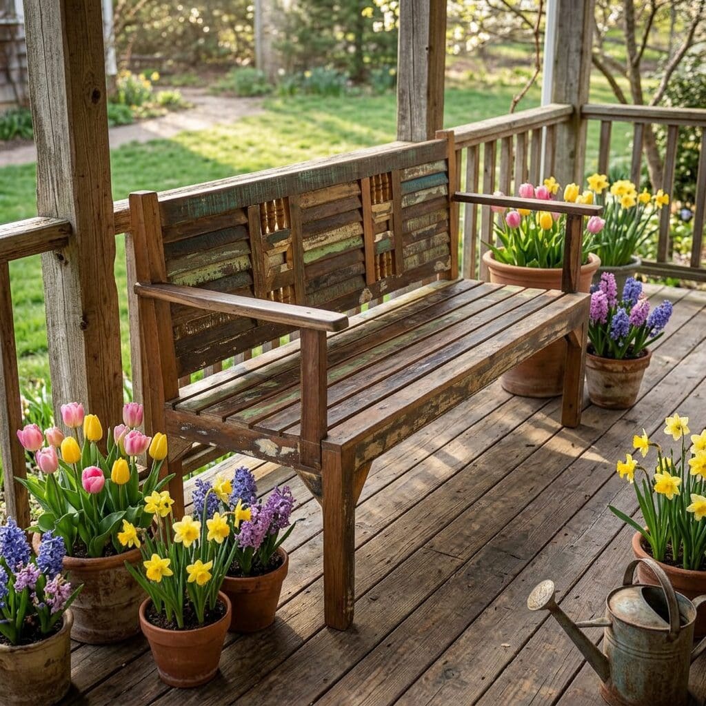 Hand-Crafted Reclaimed Wood Bench image 10
