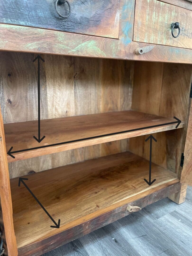 Reclaimed Wood Buffet Cabinet Rustic Beauty image 8