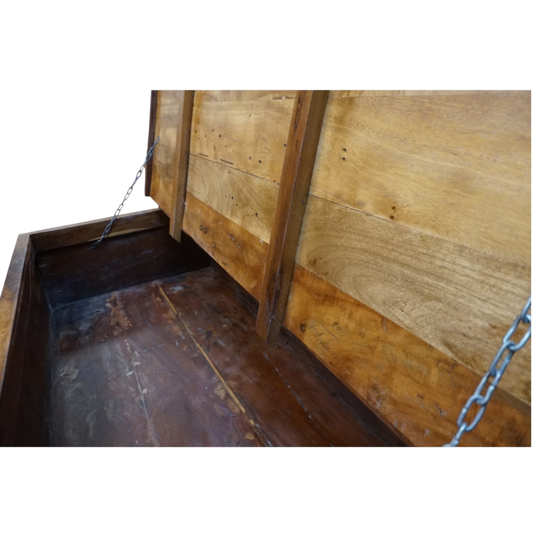 Handcrafted Large Reclaimed Wood Trunk Coffee Table | Storage & Wooden Wheels