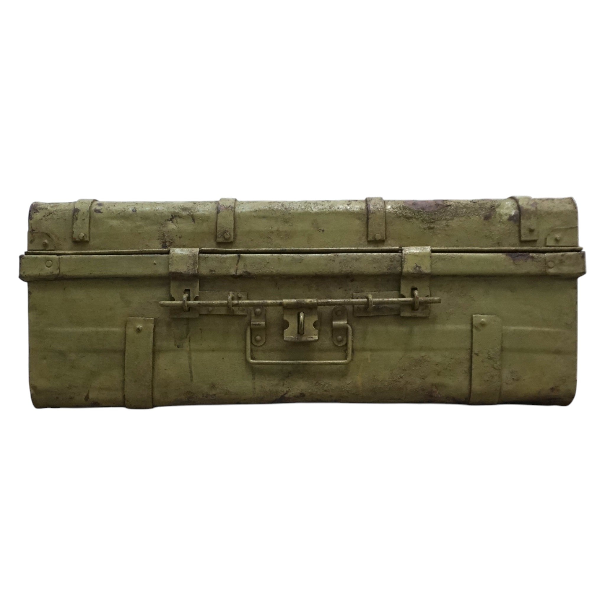 Vintage Metal Travel Trunk | Early 20th Century Indian Railway Case