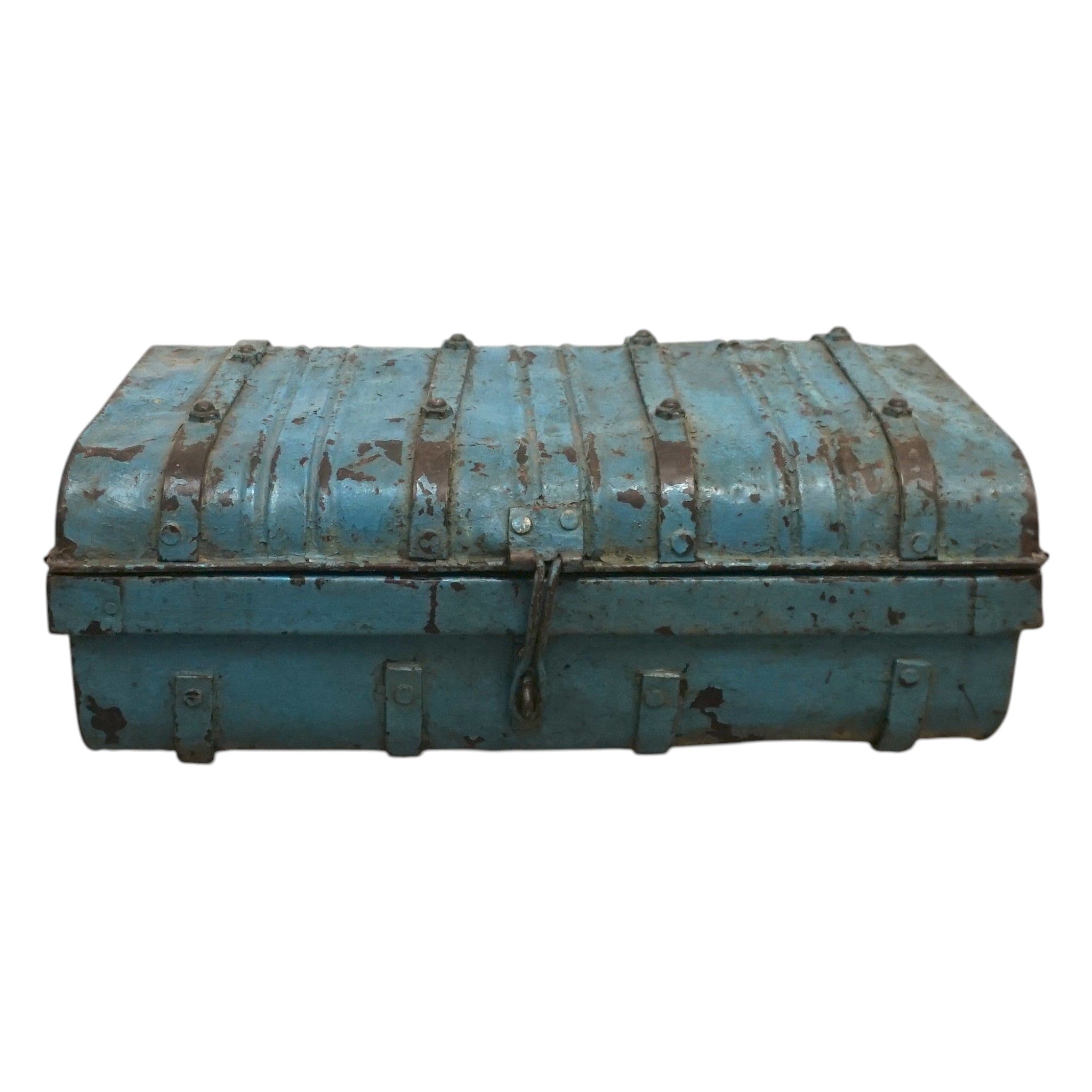 Vintage Metal Travel Trunk | Rustic Storage | Unique Gift