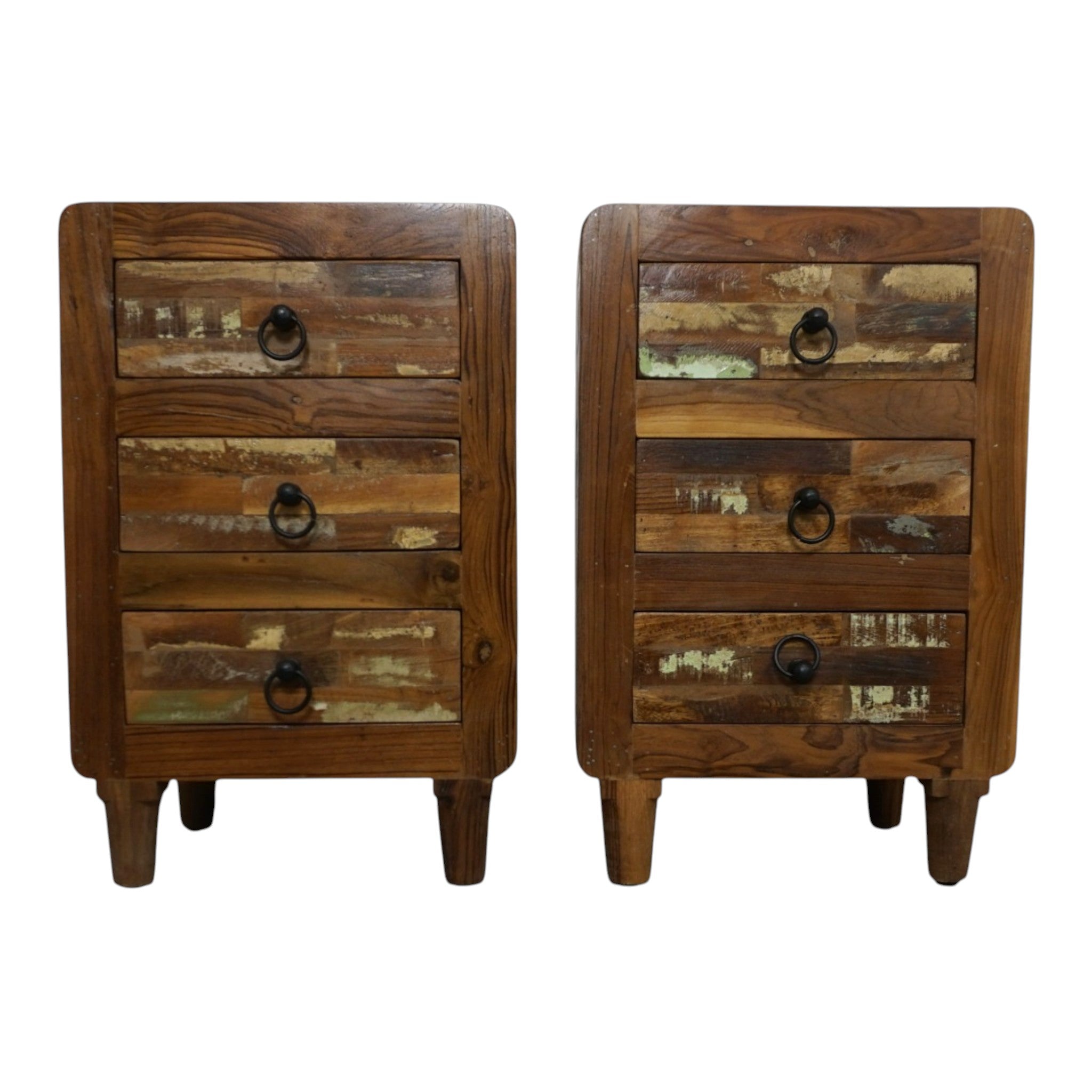 Handcrafted Reclaimed Wood Nightstands | Matched Pair | Rustic & Sustainable Bedside Tables