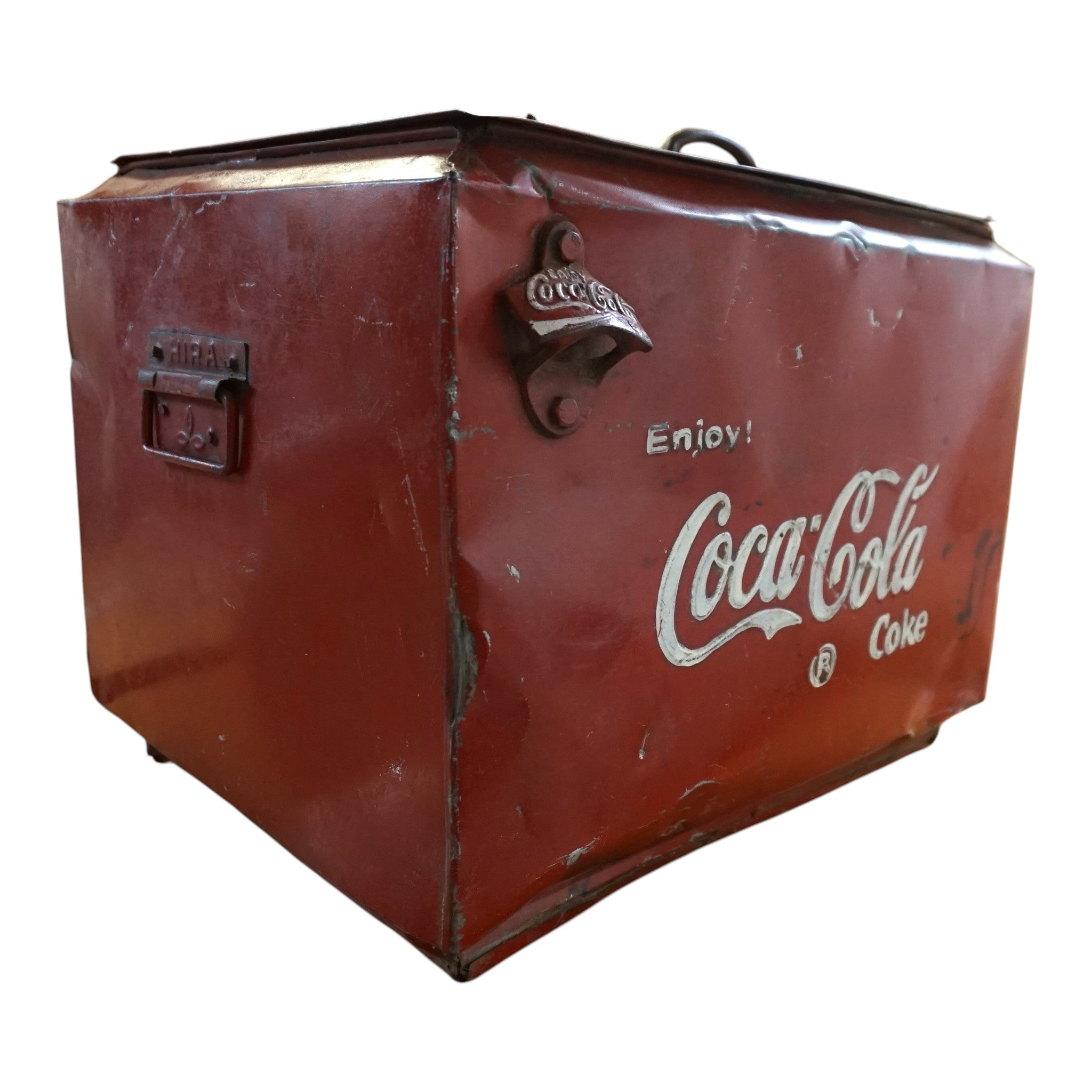 Vintage Coca-Cola Metal Cooler | Original Bottle Opener & Distressed Patina