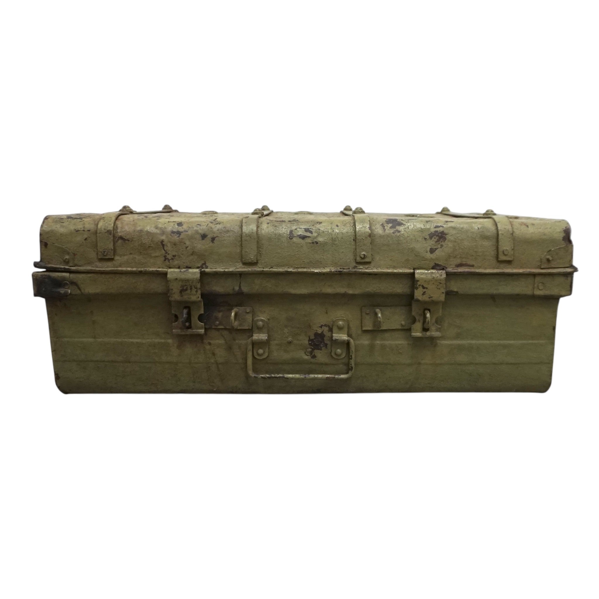 Vintage Metal Travel Trunk | Rustic Storage
