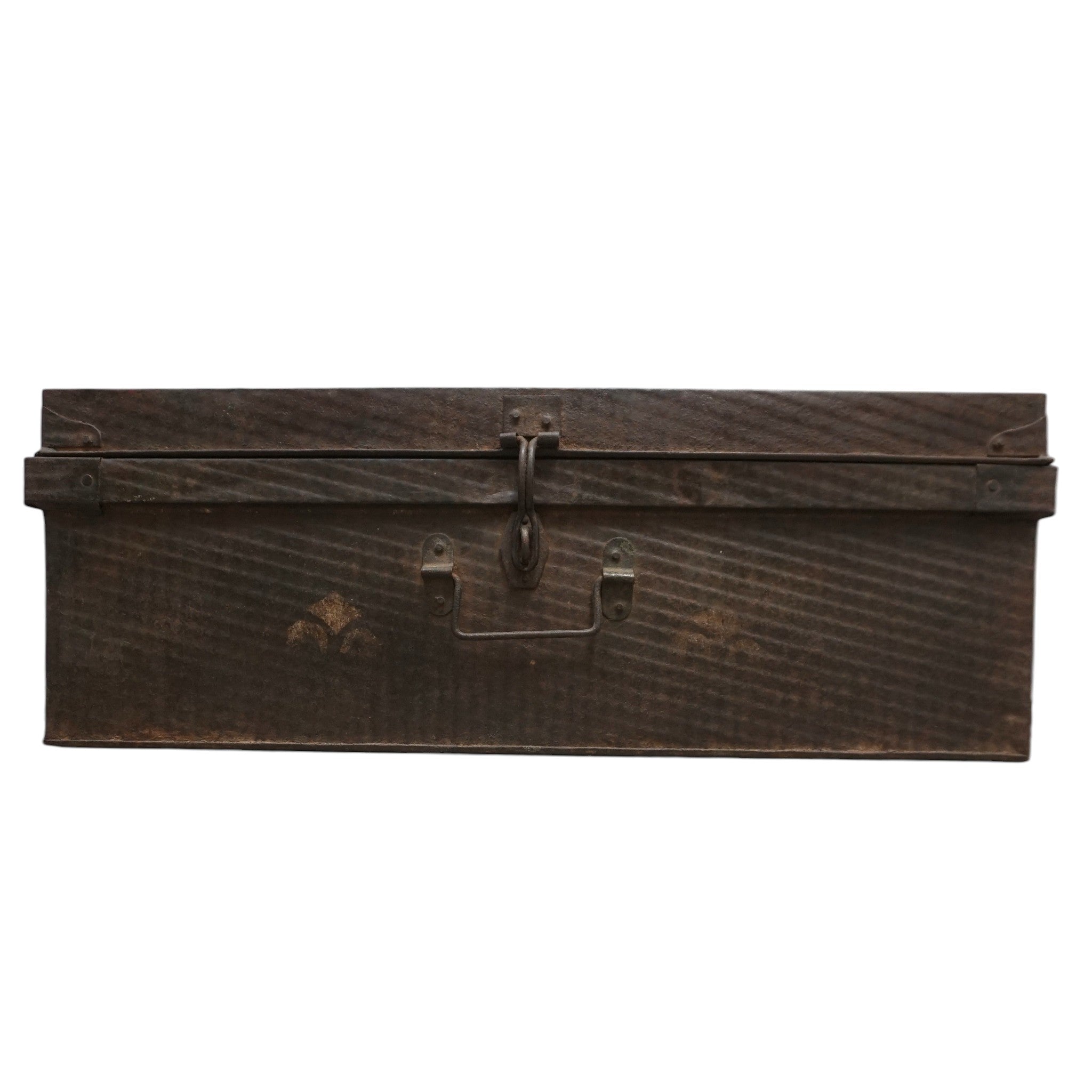 Vintage Metal Travel Trunk | Rustic Storage | Modern Farmhouse Decor