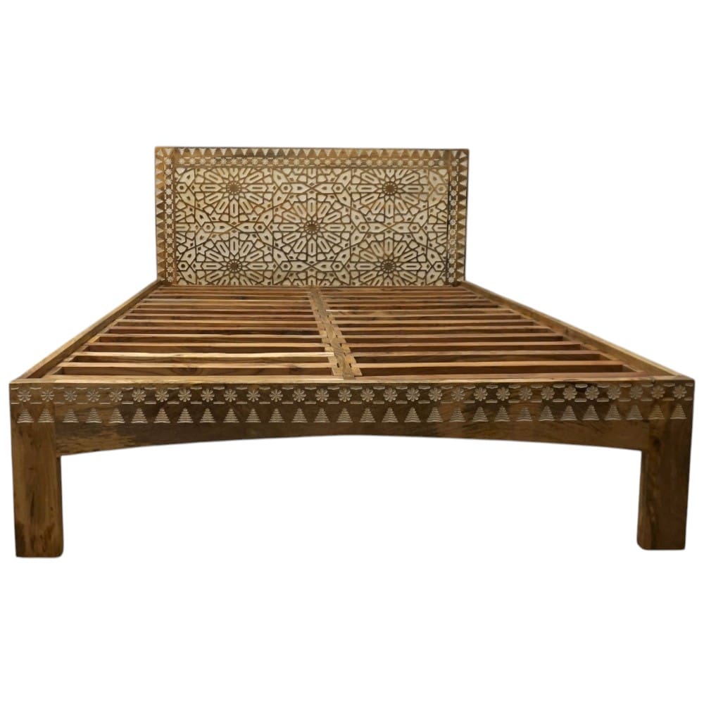 Hand-Carved King Bedframe image 2