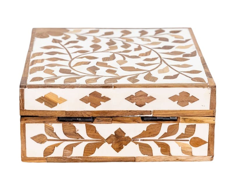 Teak Inlay Square Box Beautiful Accent Box image 6