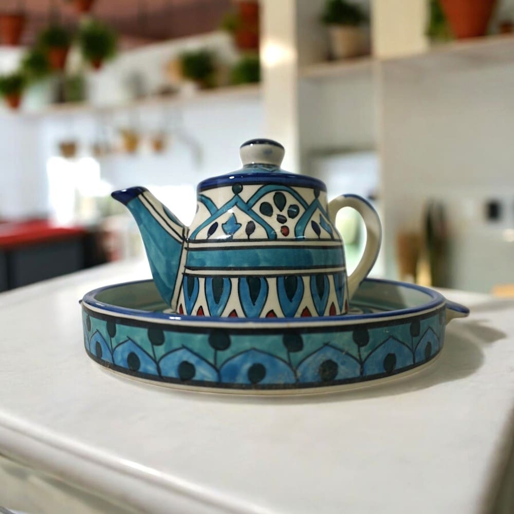 Ceramic Teapot with a Matching Tray image 7